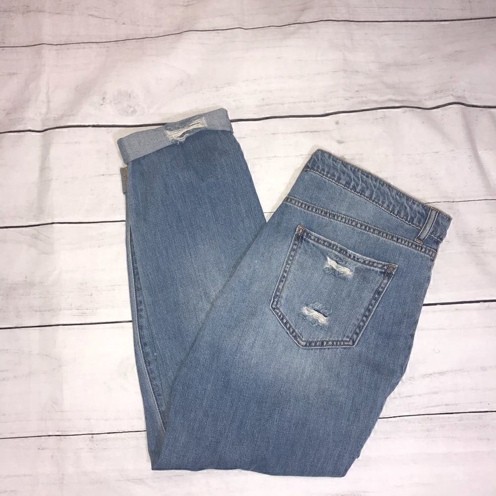 NEW Jax Distressed High Rise Boyfriend Jeans-9 - Picture 8 of 12